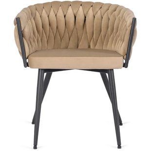 Стілець оксамитовий MEBEL ELITE EMPOLI Velvet Бежевий жива фотографія