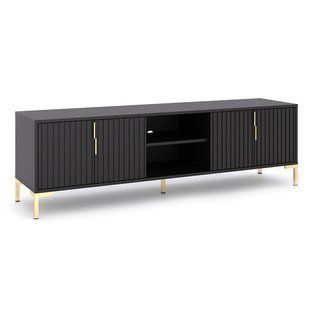 ТВ Тумба MEBEL ELITE TORELLO 165 Черный реальная фотография