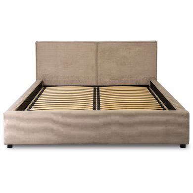 Кровать двуспальная бархатная MEBEL ELITE INEZ 160x200 Беж реальная фотография