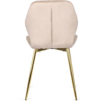 Стілець оксамитовий MEBEL ELITE LUCKY Velvet Кремовий / Золотий жива фотографія