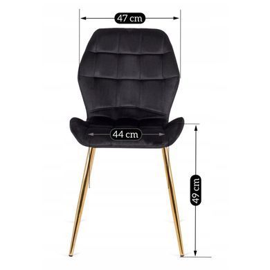 Комплект стола MEBEL ELITE TINGA 100х100 см Черный/золото +4 стулья LUCKY Velvet Черный/золото реальная фотография