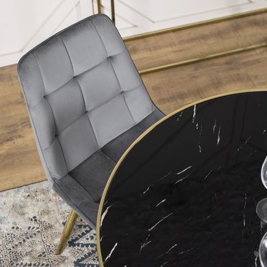 Стіл круглий TINGA MEBEL ELITE 100X100 Чорний/Золото жива фотографія