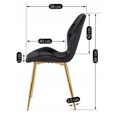 Комплект стола MEBEL ELITE TINGA 100х100 см Черный/золото +4 стулья LUCKY Velvet Черный/золото реальная фотография