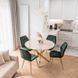 Комплект стола MEBEL ELITE BALI 100х100 см белый мрамор/золото и 4 зеленых стульев LUCKY с золотыми ножками