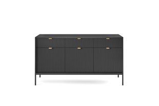 Комод Perfect Home Новая/Nova 3-дверный с 3 ящиками и черными ножками KSZ154 Черный реальная фотография