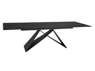 Стіл Обідній WESTIN CERAMIC Signal NOIR DESIRE 160(240)X90 Чорний Мат / Чорний Мат жива фотографія