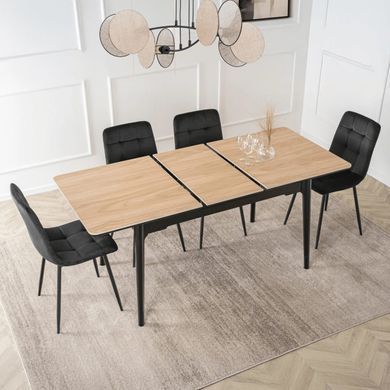 Стол раскладной MEBEL ELITE SAMER 138(178)х80 см Дуб/Черный реальная фотография