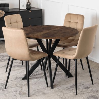 Стіл MEBEL ELITE LAUREN 90X90 дуб рустик / чорний жива фотографія