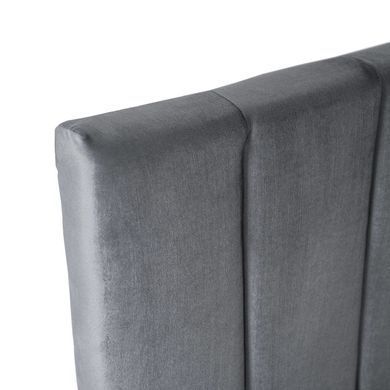 Кровать 90x200 MEBEL ELITE VILLEMO Velvet Серый реальная фотография