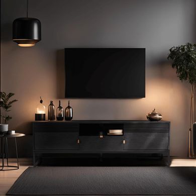 ТВ Тумба MEBEL ELITE GARDA 160 Черный реальная фотография