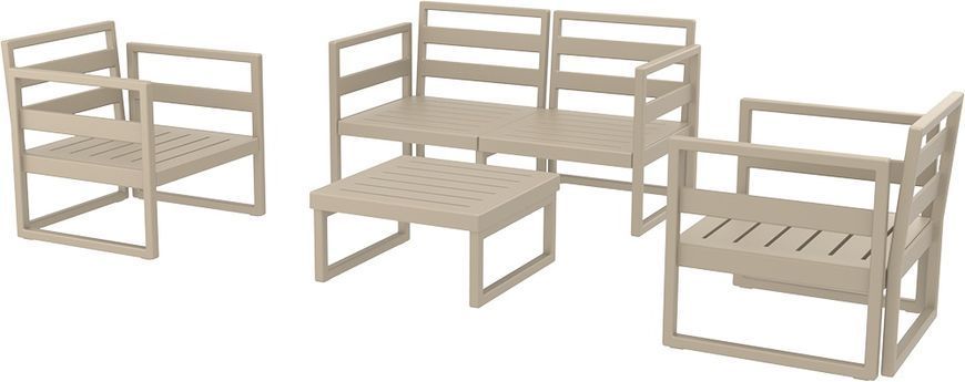 Комплект меблів для тераси Siesta Onto Mykonos Lounge Set Taupe Бежевий жива фотографія