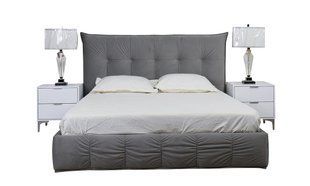 Кровать ТЕАНА Velvet Prestol 180x200 Серый реальная фотография