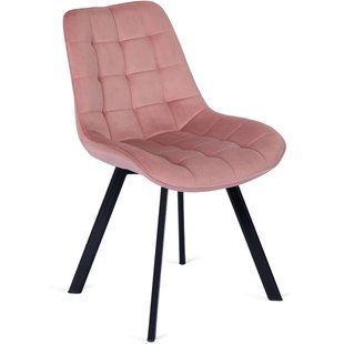 Стілець оксамитовий MEBEL ELITE RICK Velvet Рожевий жива фотографія