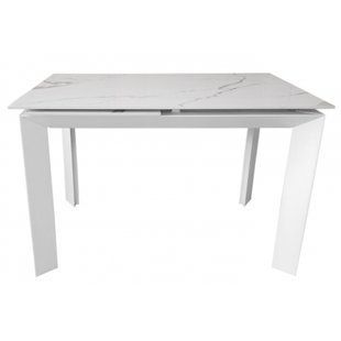 Стол Обеденный VERMONT STATURARIO WHITE Concepto 120/170x80 Керамика Глянець / Белый реальная фотография