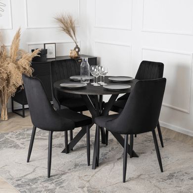 Стіл MEBEL ELITE LAUREN 90X90 чорний жива фотографія