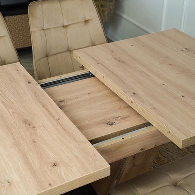 Стіл розкладний MEBEL ELITE CLARK 120(160)х80 см Дуб артизан/чорний жива фотографія