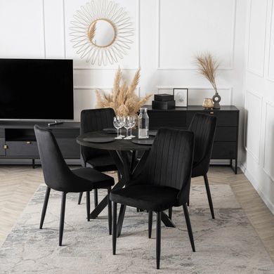 Стіл MEBEL ELITE LAUREN 90X90 чорний жива фотографія