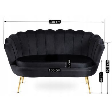 Софа MEBEL ELITE ZENDAYA 138 см Черный