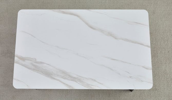 Стіл розкладний MADRID CERAMIC Intarsio 140(200)*85 Білий Глянець Чорний жива фотографія
