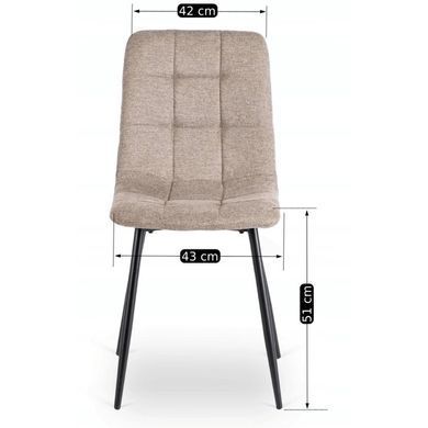Комплект стол MEBEL ELITE VETTEL 120х80 см Дуб Золотой/Черный +4 стула PERU 2 Беж реальная фотография