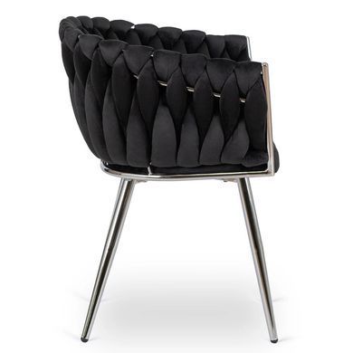Стілець оксамитовий MEBEL ELITE SORELLA Velvet Чорний / хром жива фотографія