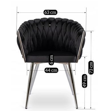 Стілець оксамитовий MEBEL ELITE SORELLA Velvet Чорний / хром жива фотографія