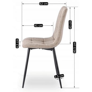 Комплект стол MEBEL ELITE VETTEL 120х80 см Дуб Золотой/Черный +4 стула PERU 2 Беж реальная фотография