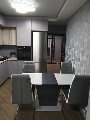 Розкладний стіл COSMO Intarsio 110(145)x68 Графіт / Сірий Камінь жива фотографія