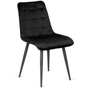 Стілець оксамитовий MEBEL ELITE GOMEZ Velvet, Чорний жива фотографія