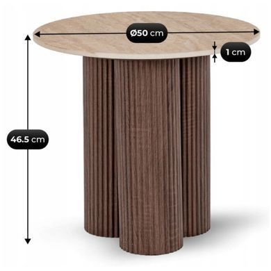 Журнальний столик MEBEL ELITE ALMERIA 50x50 Травертин жива фотографія