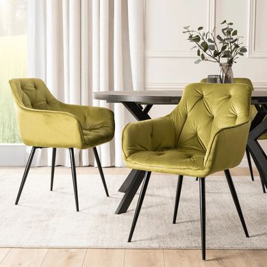Стул MEBEL ELITE MODESTO Velvet Оливка реальная фотография