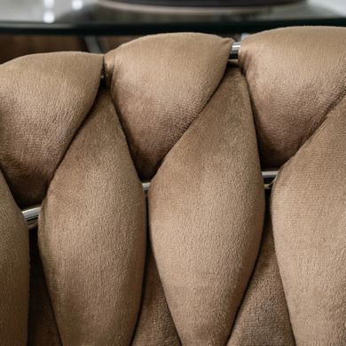 Стул бархатный MEBEL ELITE SORELLA Velvet Бежевый / хром реальная фотография