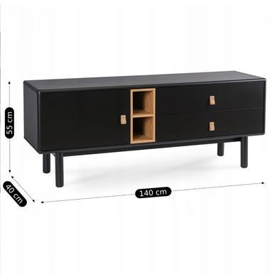 ТВ Тумба MEBEL ELITE ARTI 140 Черный реальная фотография