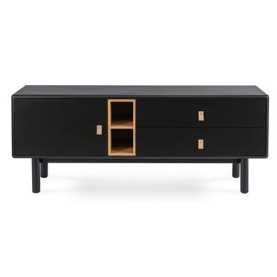 ТВ Тумба MEBEL ELITE ARTI 140 Черный реальная фотография