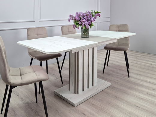 Раскладной стол LAMAR D/G Intarsio 140(180)x80 Дуб крафт белый/Глиняный серый реальная фотография