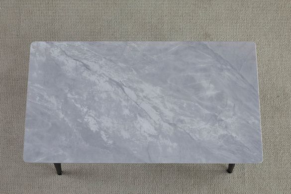 Стол SABA CERAMIC Intarsio 130x70 Сірый Глянец Керамика Черный Мат реальная фотография