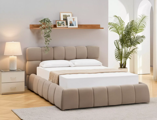 Кровать PARMA VELVET Signal 160x200 Темный Беж реальная фотография