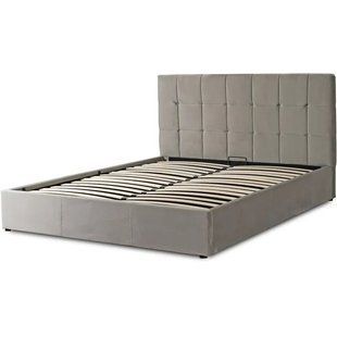 Ліжко двоспальне оксамитове MEBEL ELITE PANAMA Velvet 160x200 см Сірий жива фотографія