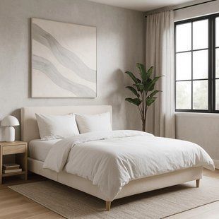 Ліжко двоспальне MEBEL ELITE KIOTO 140x200 см Кремовий жива фотографія