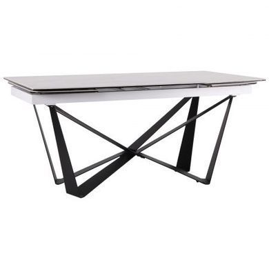 Стол раскладной Vincent black AMF 160(240)X90 сeramics Tatuario bianco реальная фотография