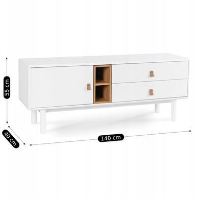 ТВ Тумба MEBEL ELITE ARTI 140 Белый реальная фотография