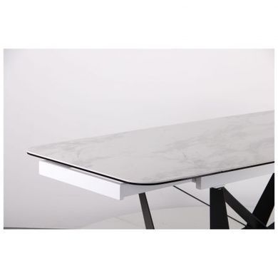 Стол раскладной Vincent black AMF 160(240)X90 сeramics Tatuario bianco реальная фотография