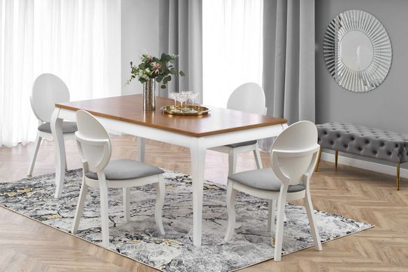 Стол раскладной WINDSOR Halmar 160/240x90 Дуб / Белый реальная фотография