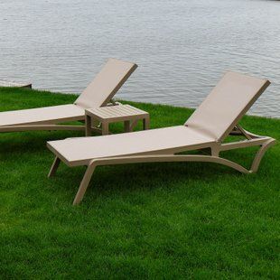 Комплект 2 шезлонга Onto Siesta Pacific + Стол Siesta Ocean Side Table - Taupe