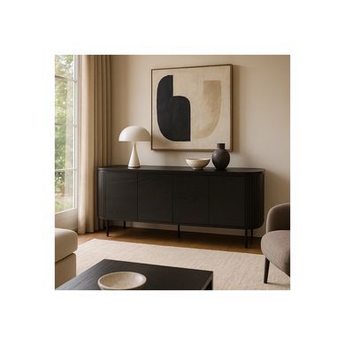 Комод MEBEL ELITE BECK 200 Чорний жива фотографія