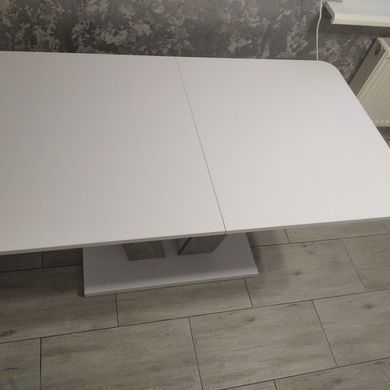 Стіл розкладний TORINO B/I Intarsio 140(180)x80 Біла Аляска РЕ / Індастріал Сірий жива фотографія