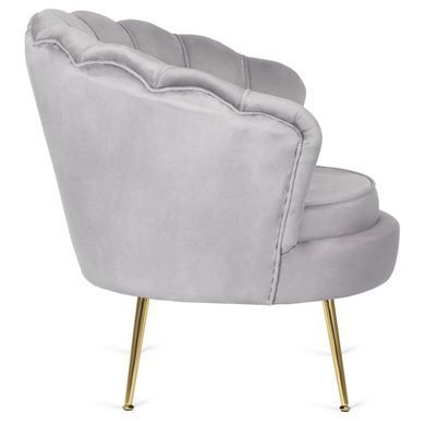 Кресло мягкое с подставкой MEBEL ELITE GRAND Velvet Серый