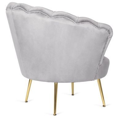 Кресло мягкое с подставкой MEBEL ELITE GRAND Velvet Серый