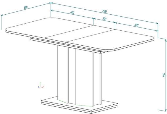 Стіл розкладний CRYSTAL D/S Intarsio 120(180)x80 стоун бейж/шовковий камінь жива фотографія