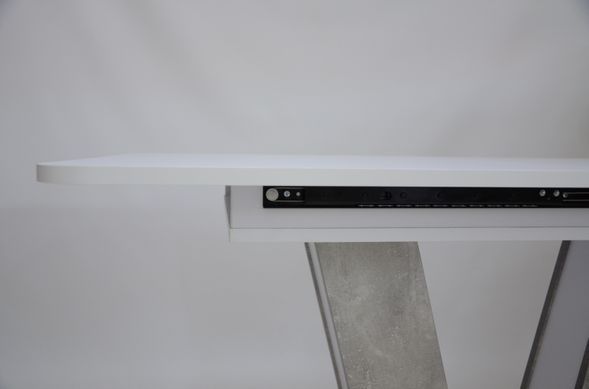 Стіл розкладний TORINO B/I Intarsio 140(180)x80 Біла Аляска РЕ / Індастріал Сірий жива фотографія